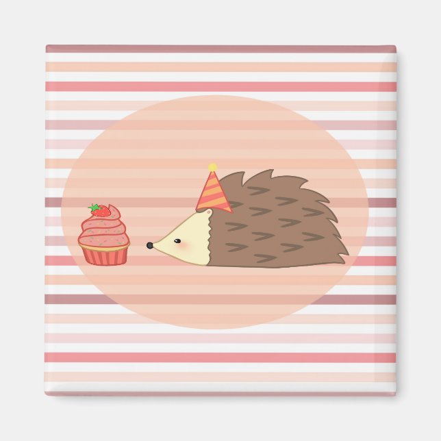 Íman Hedgehog do Partido e Cupcake (Frente)