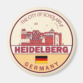 Íman Heidelberg Alemanha City Skyline Emblem