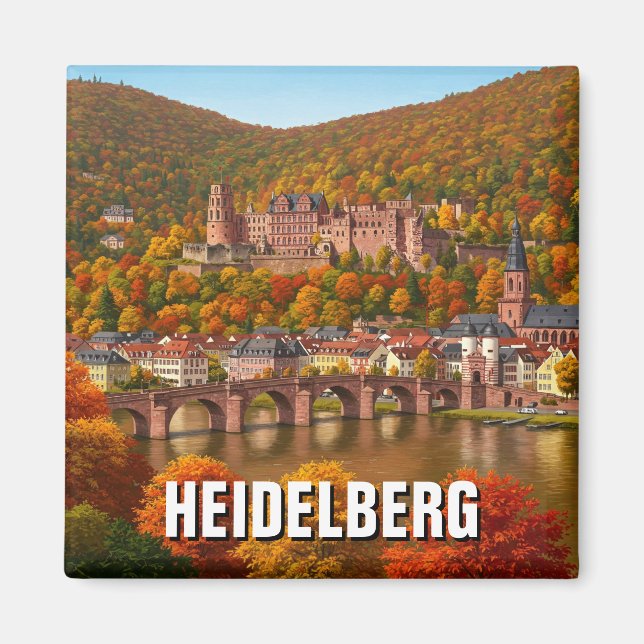Íman Heidelberg Castle Alemanha Autumn Viagem (Frente)