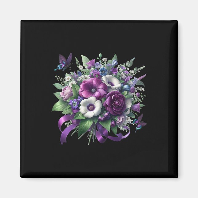 Íman Heimerheimer Roxo Floral Pansy Demência Heimerhe (Frente)