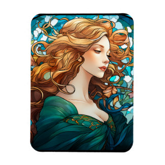 Íman Helena - Mulher Loura Escura no Estilo Art Nouveau