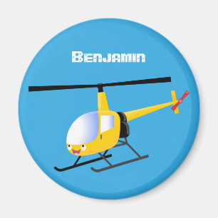 Íman Helicóptero de desenho animado amarelo