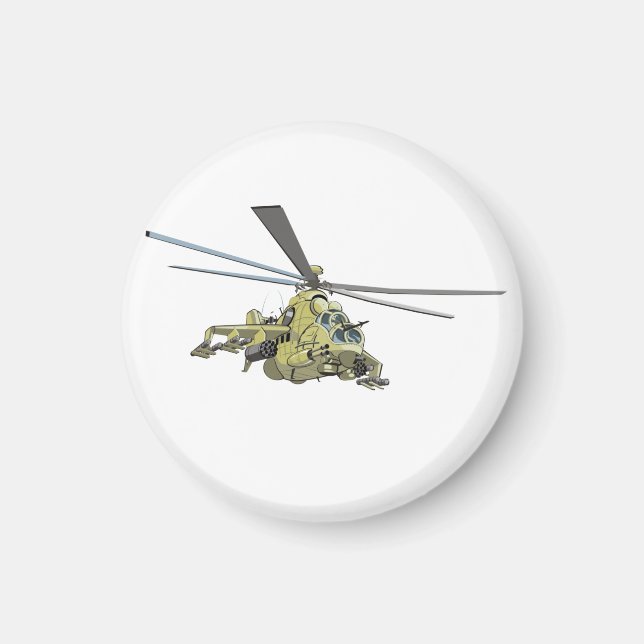 Íman Helicóptero de desenho "Hind" (Frente)