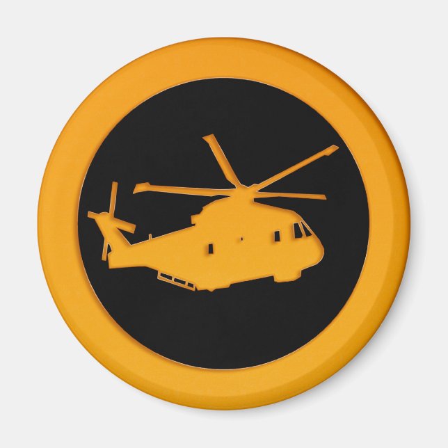 Íman Helicóptero Dourado (Frente)