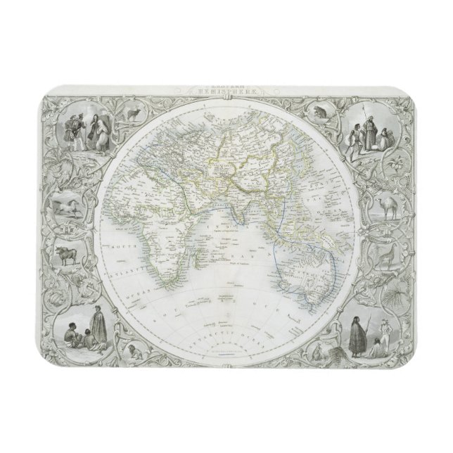 Íman Hemisfério Leste, de uma Série de Mapas Mundiais (Horizontal)