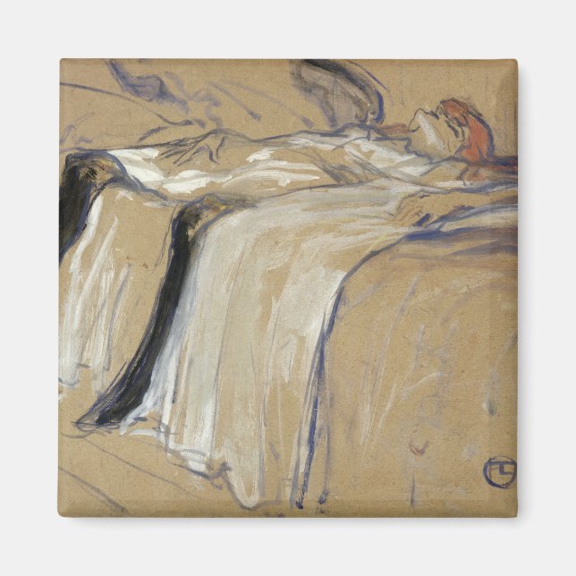 Íman Henri de Toulouse-Lautrec | Mulher deitada no seu  (Frente)