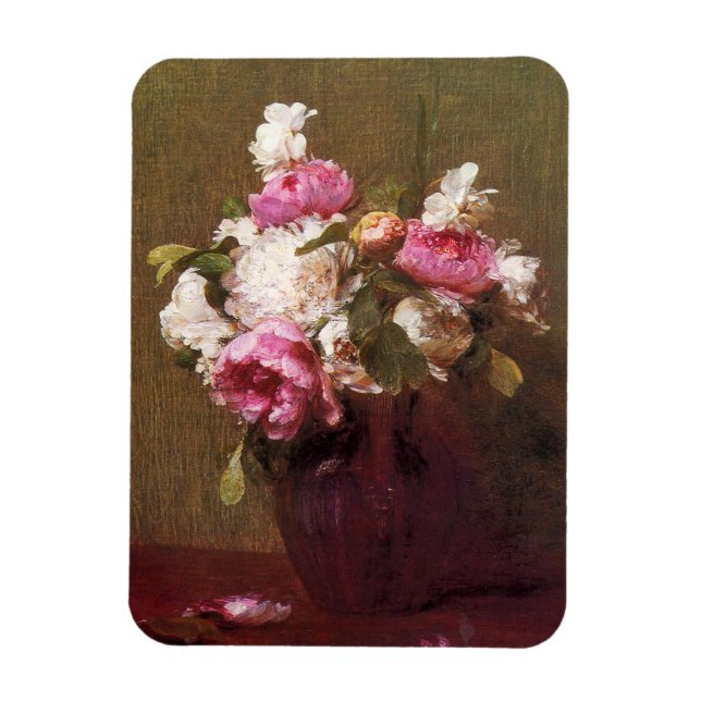 Íman Henri Fantin-Latour Peonies e Rosas Magnet (Vertical)