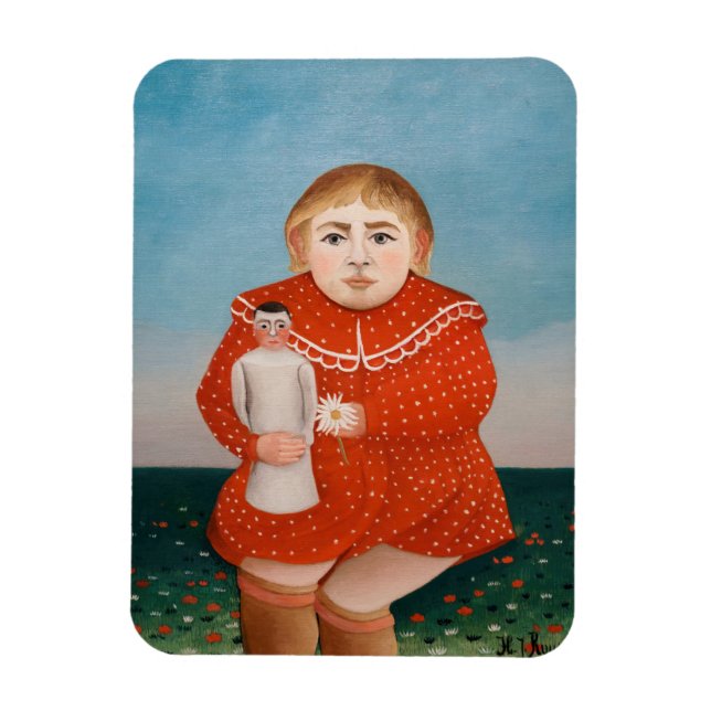 Íman Henri Rousseau - Criança com uma Doll (Vertical)