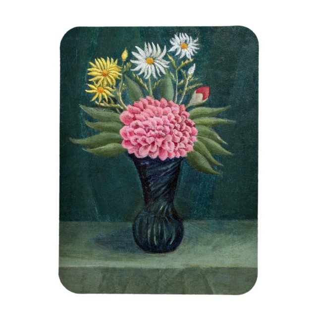 Íman Henri Rousseau - Dália e Margaridas num Vaso (Vertical)