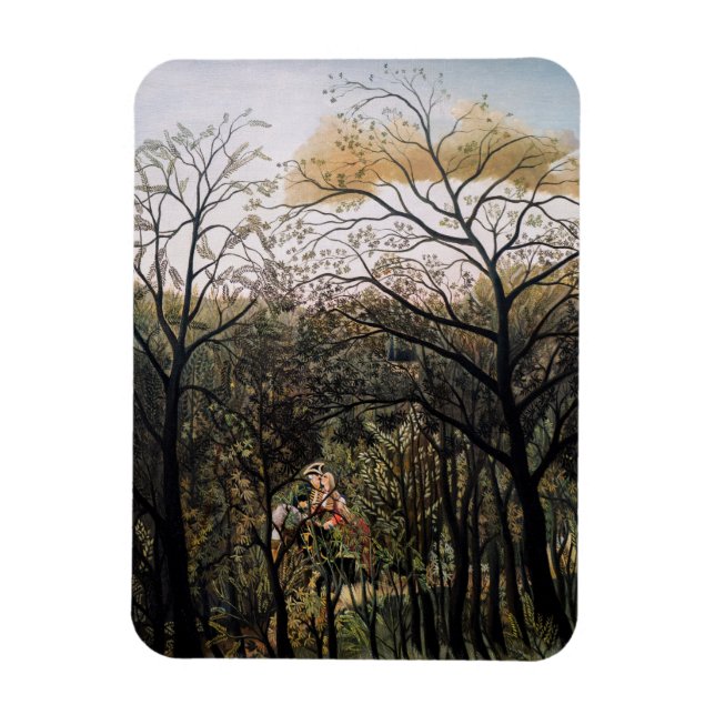 Íman Henri Rousseau - Encontro na Floresta (Vertical)