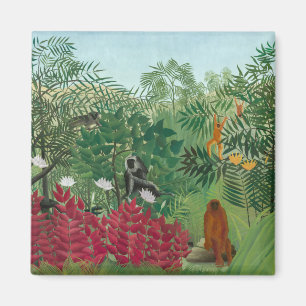Íman Henri Rousseau - Floresta Tropical com Macacos