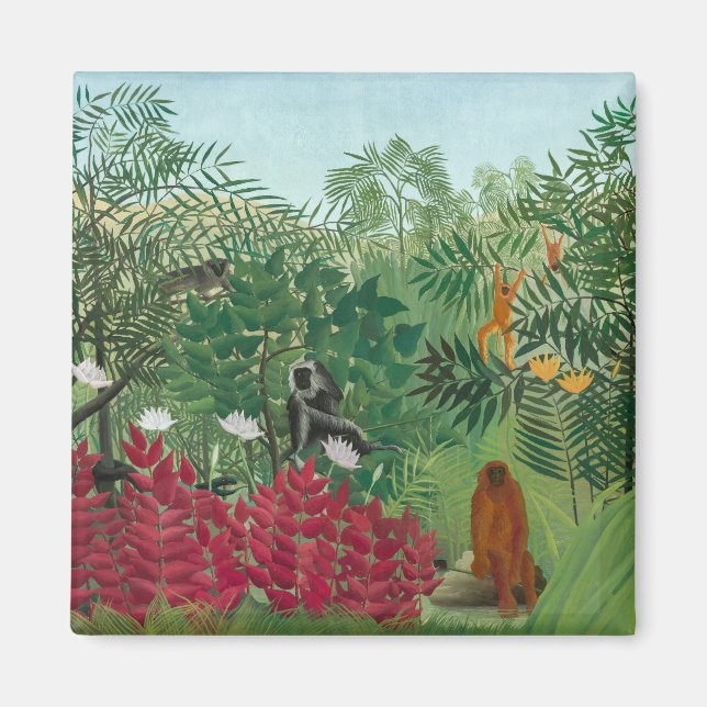 Íman Henri Rousseau - Floresta Tropical com Macacos (Frente)