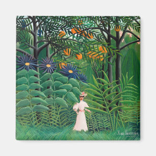 Íman Henri Rousseau - Mulher caminhando em uma Floresta