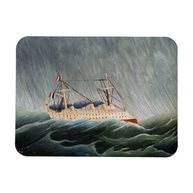 Íman Henri Rousseau - O Navio no Tempest (Horizontal)