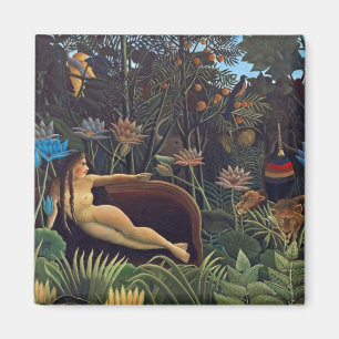 Íman Henri Rousseau O Sonho - Mulher da Selva com Anima
