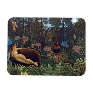 Íman Henri Rousseau O Sonho - Mulher da Selva com Anima