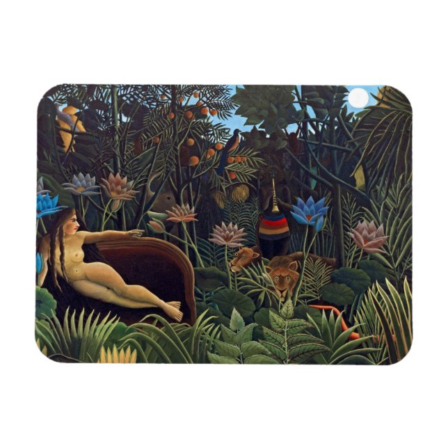 Íman Henri Rousseau O Sonho - Mulher da Selva com Anima (Horizontal)