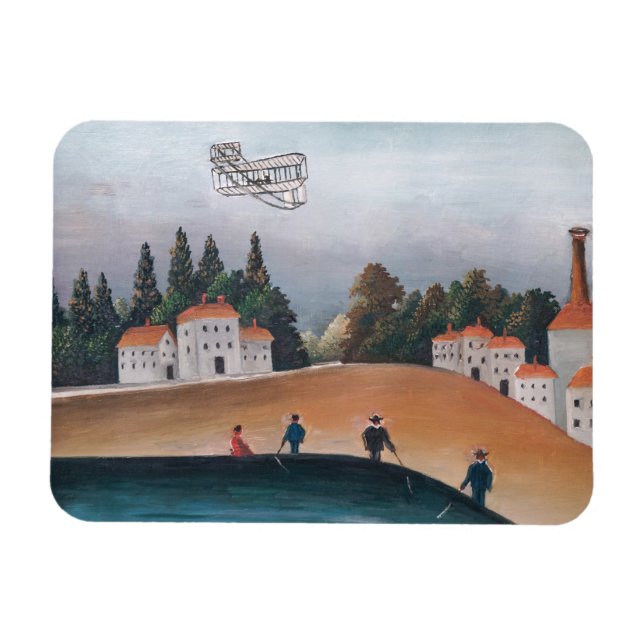 Íman Henri Rousseau - Os Pescadores e o Biplano (Horizontal)