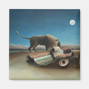 Íman Henri Rousseau Sleeping Gypsy Lion Painting