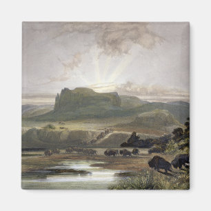 Íman Herd of Bison no Alto Missouri, placa 40 de