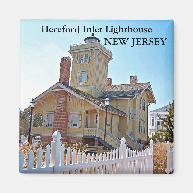 Íman Hereford Inlet Lighthouse, Nova Jersey Magnet (Frente)