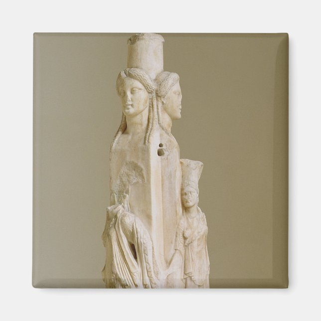 Íman Herme Triforme de Hecate, escultura de mármore, At (Frente)