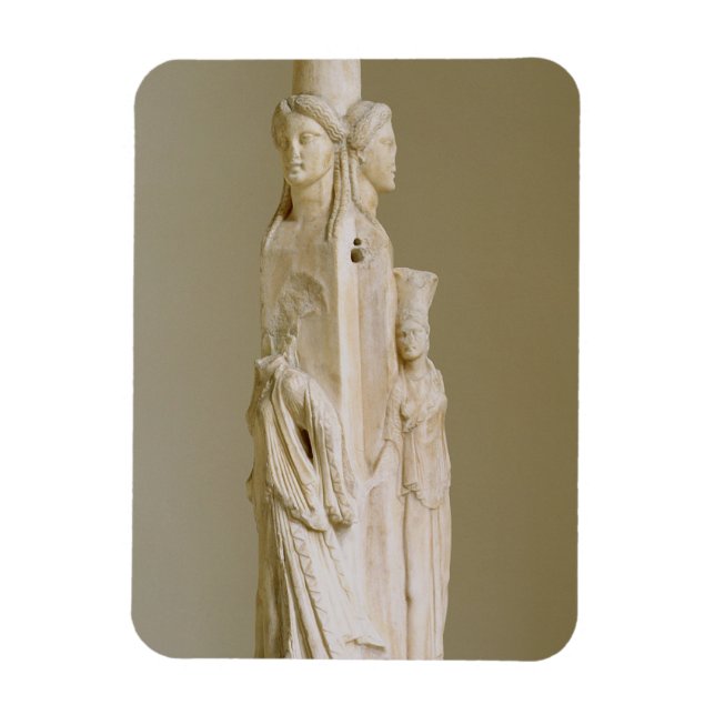 Íman Herme Triforme de Hecate, escultura de mármore, At (Vertical)