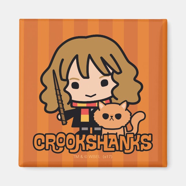 Íman Hermione e Crookshanks de desenho animado (Frente)