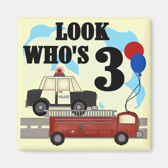 Íman Heroes aniversário de 3 anos Camisetas e presentes (Frente)