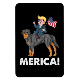 Íman Herói Americano Trump Merica Rottweiler