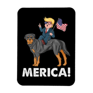 Íman Herói Americano Trump Merica Rottweiler