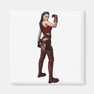 Íman heroína da ação feminina fantasia