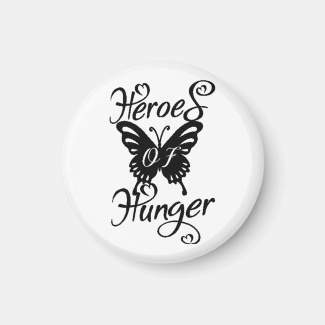 Íman Heróis da Borboleta Magneta Redonda Fome (Frente)