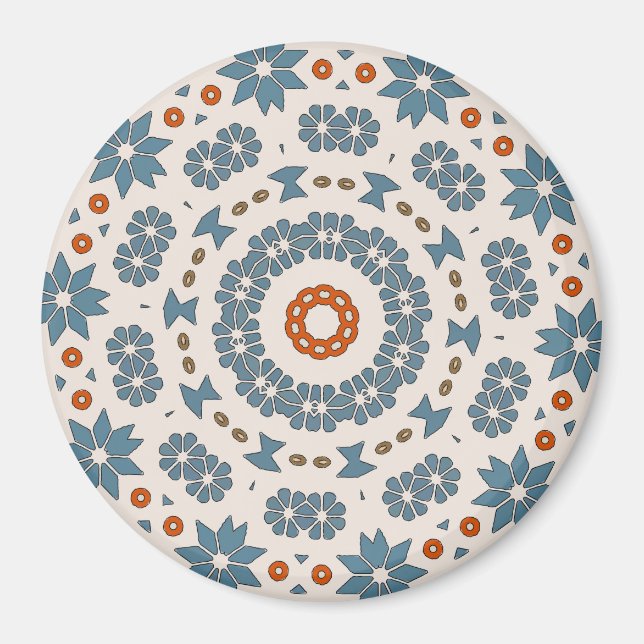 Íman Hex Sign, Pensilvânia Dutch, Quilt Stars (Frente)