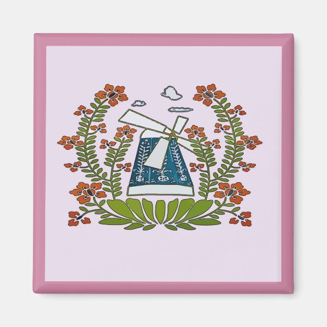 Íman Hex Sign, Pensilvânia Dutch, Windmill (Frente)