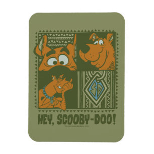 Íman Hey gráfico quadrado tribal de Scooby-Doo