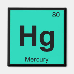 Íman Hg - Símbolo de Mesa Periódico de Química de Me