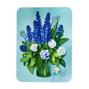 Íman Hiacintas Azuis Cobalto e Hydrangeas