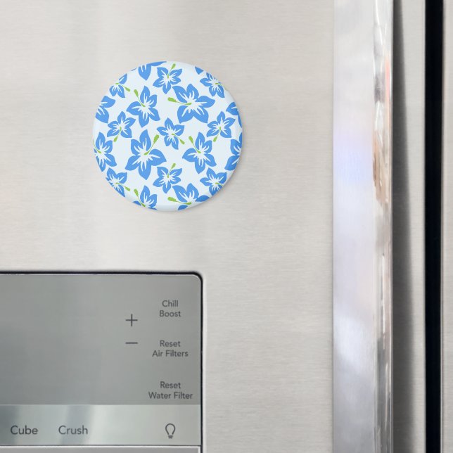 Íman Hibisco Azul, Flores Azuis, Padrão De Flores (In Situ (Fridge))