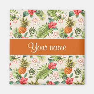 Íman Hibiscus do abacaxi e frondas da palma