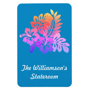 Íman Hibiscus em Aqua Stateroom Door Marker