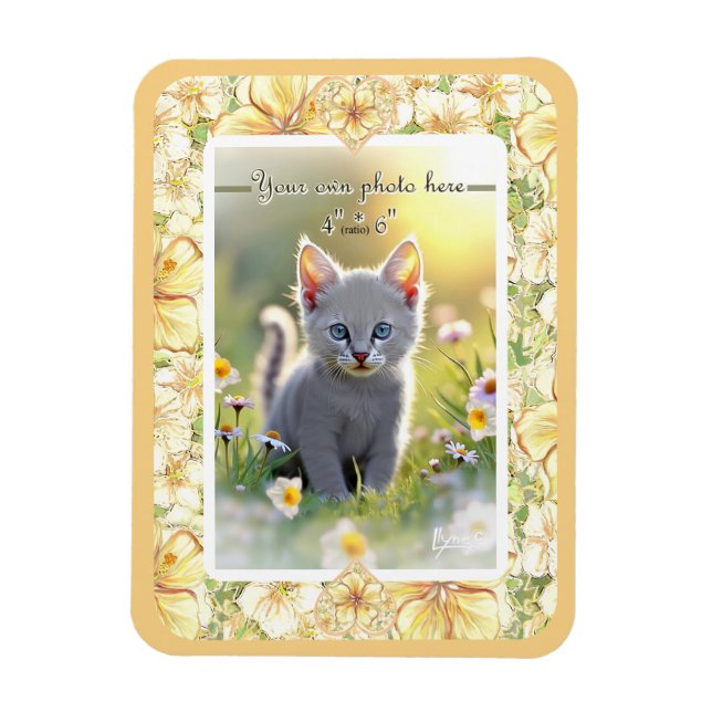 Íman Hibiscus & lace AMARELO (Vertical)