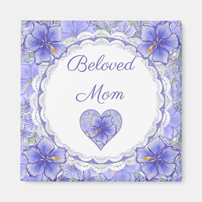 Íman Hibiscus & lace BLUE (Frente)