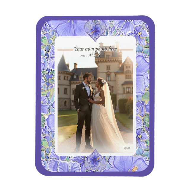 Íman Hibiscus & lace BLUE (Vertical)