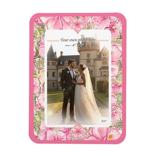 Íman Hibiscus & Lace PINK (Vertical)