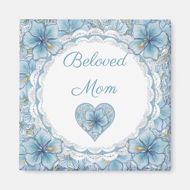 Íman Hibiscus & lace TURQUOISE (Frente)