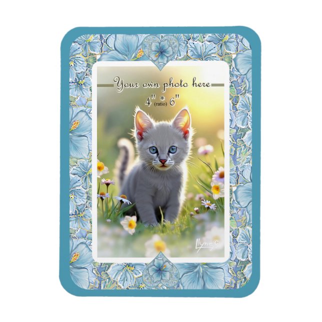 Íman Hibiscus & lace TURQUOISE (Vertical)