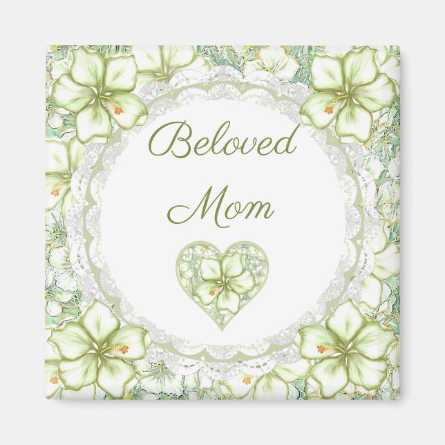 Íman Hibiscus & lace WHITE (Frente)