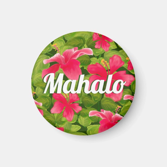 Íman Hibiscus Mahalo, rosa-havaiano (Frente)