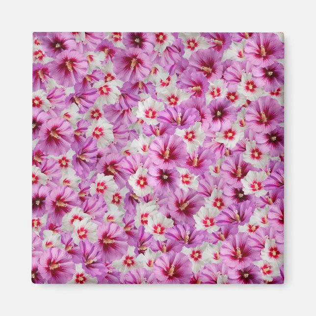 Íman Hibiscus - Padrão Chinês de Flor Rosa (Frente)